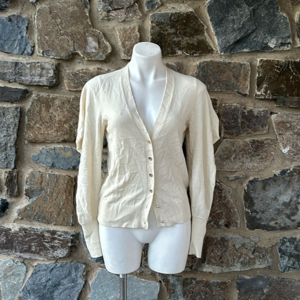 Ted Baker 'Astryyd' Wool Blend V-Neck Draped Sleeve Cardigan in Cream Size 1/US4